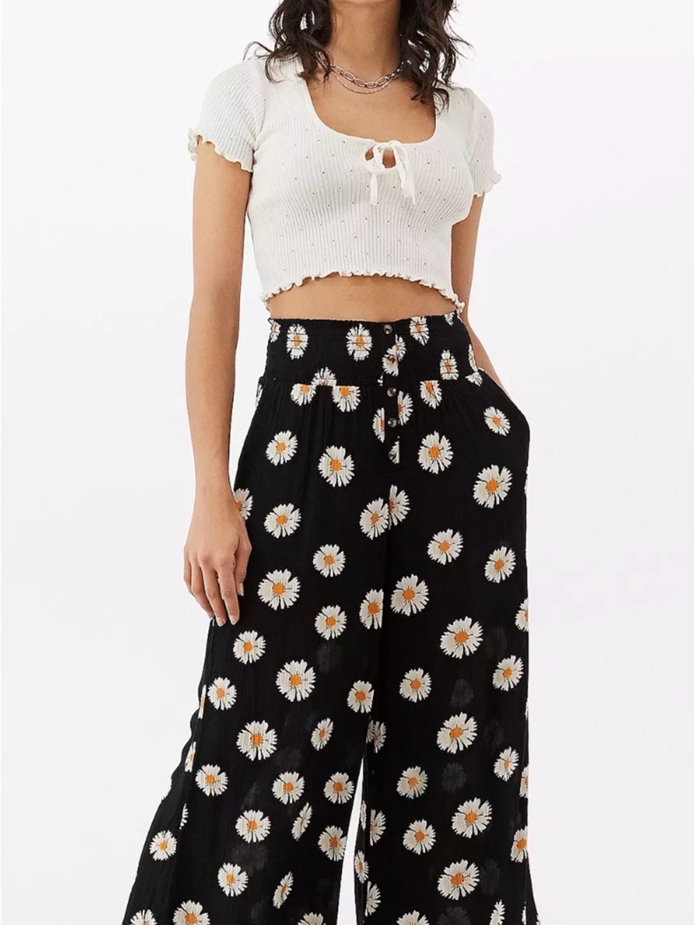 UO Daisy Print Palazzo Trousers